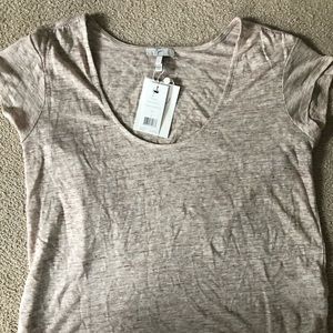 Joie Radhika Linen Scoop Neck Tee